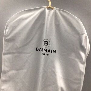 Balmain White Garment Bag with Black Logo